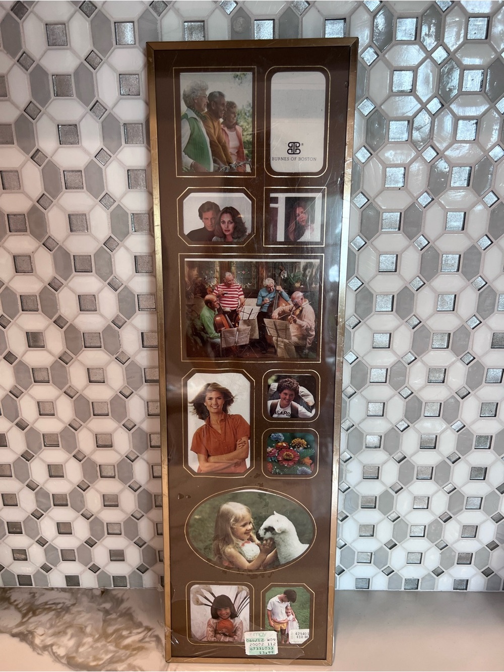 Vintage 80’s Burnes of Boston Vertical Picture Frame Collage Multiples 11 Photos